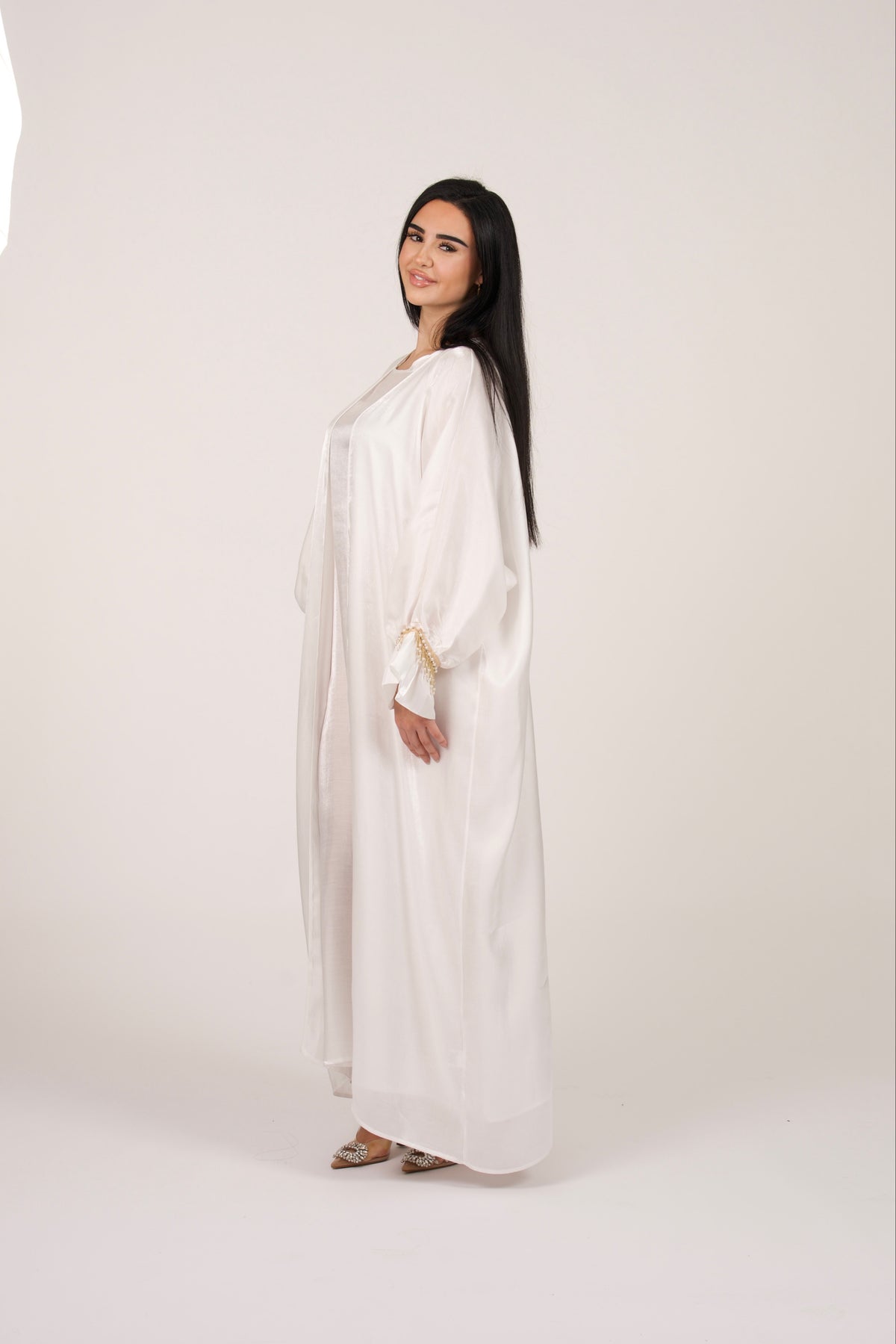 Exclusive White Abaya Set