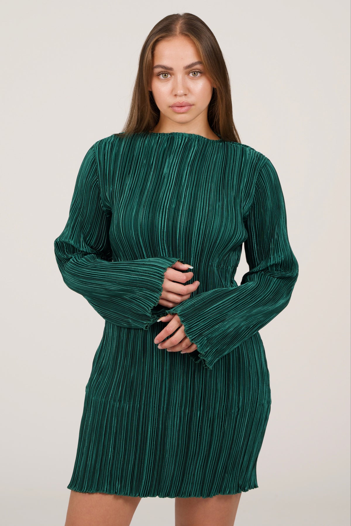 Green Ripped Short Dress