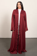 Classic Open Abaya - Wine