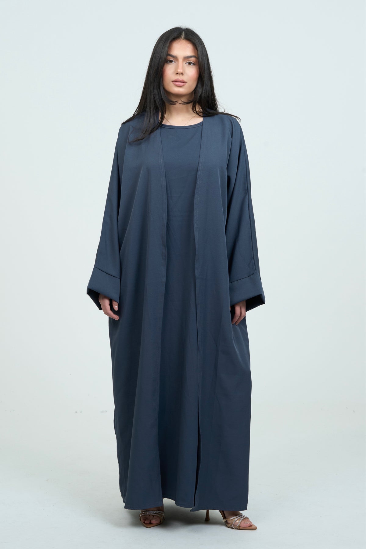 Grey Abaya Set | Complete set with underdress