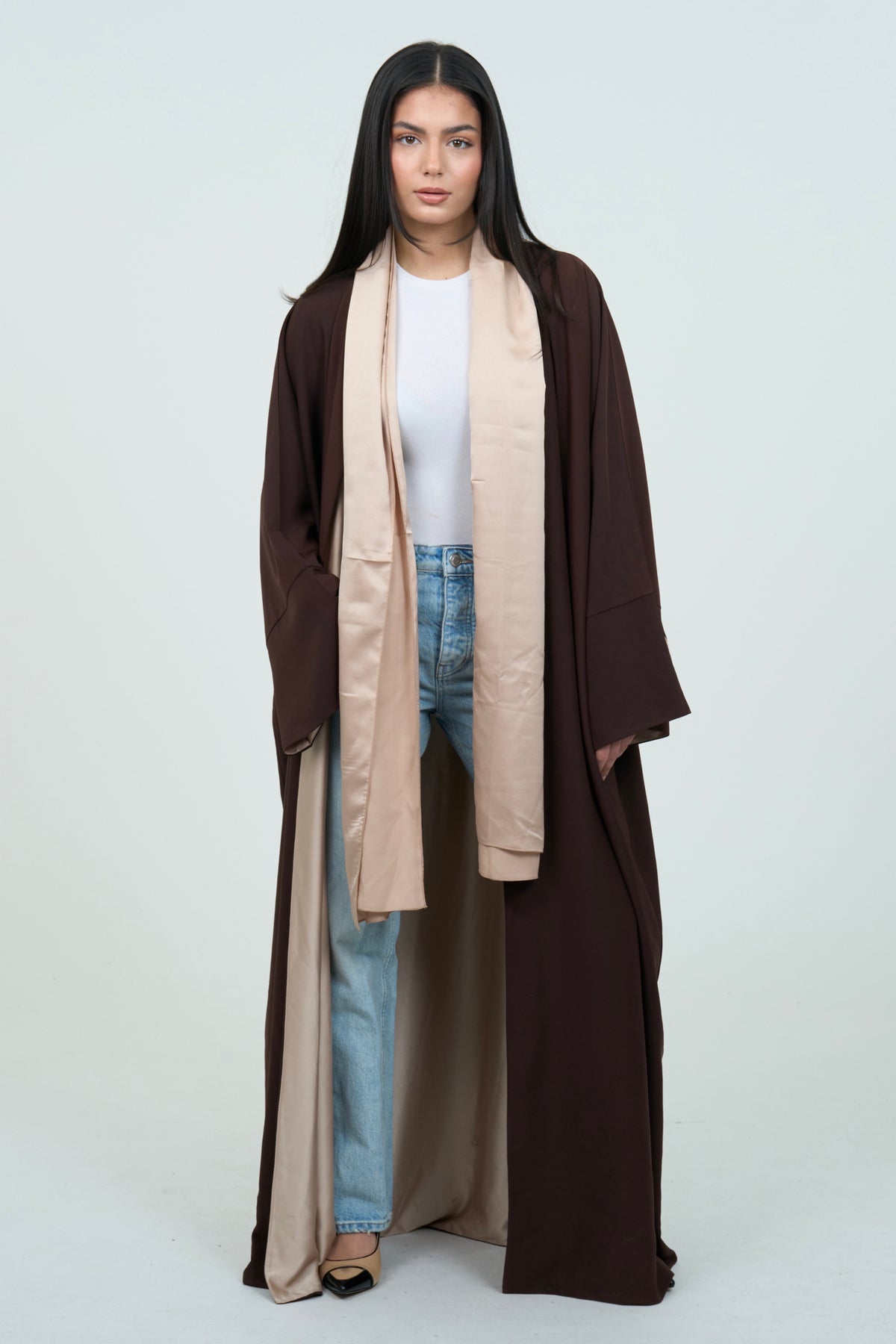 Double-sided Brown Abaya | 3-piece abaya