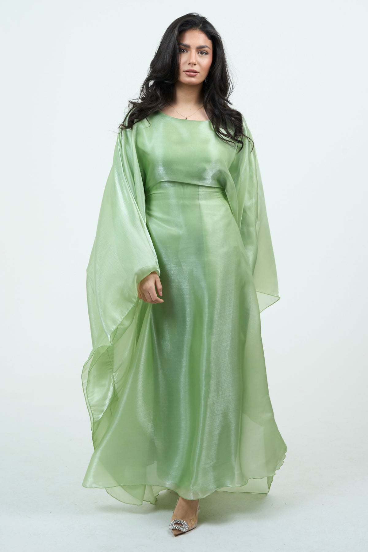Two-piece Green Dress With Long Sleeves