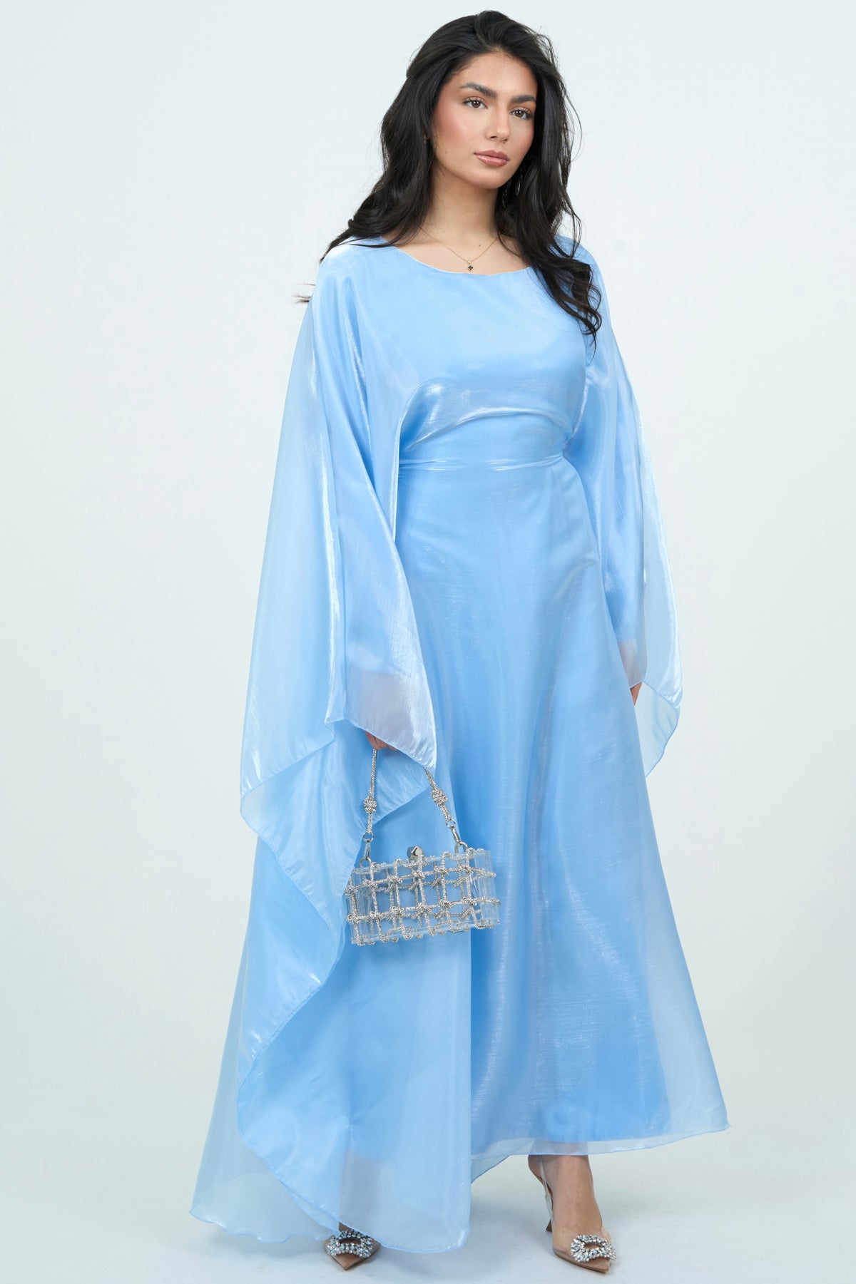Two-piece Blue Dress With Long Sleeves