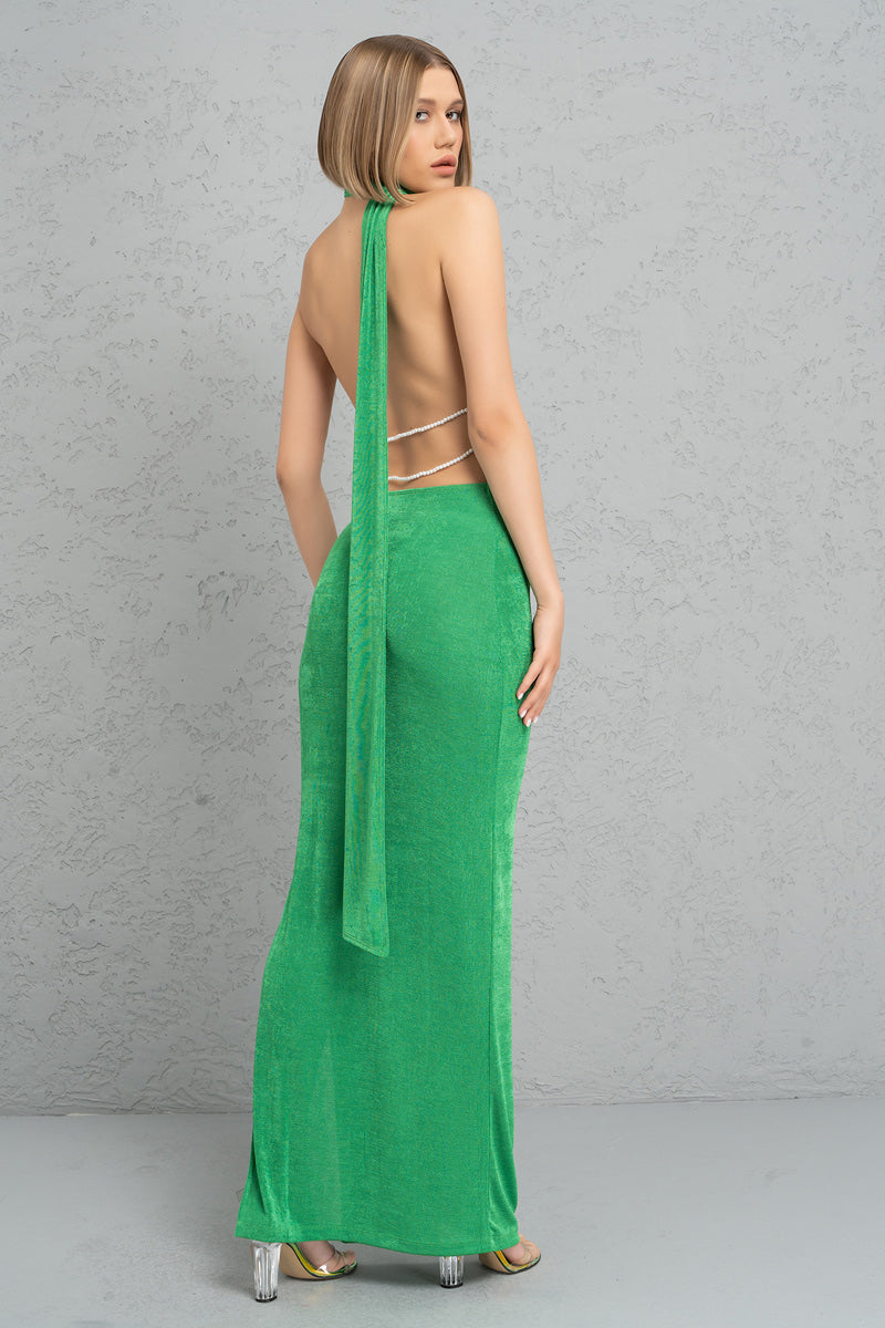 Green Open Back Dress