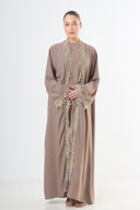 Lace Abaya Set - Taupe