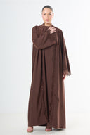 Lace Abaya Set - Brown