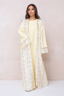 Luxury Embroidered Abaya Set - Yellow