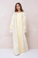 Luxury Embroidered Abaya Set - Yellow