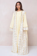 Luxury Embroidered Abaya Set - Yellow