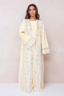 Luxury Embroidered Abaya Set - Yellow