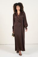 Maxi Wrap Dress - Brown