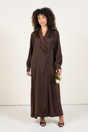 Maxi Wrap Dress - Brown