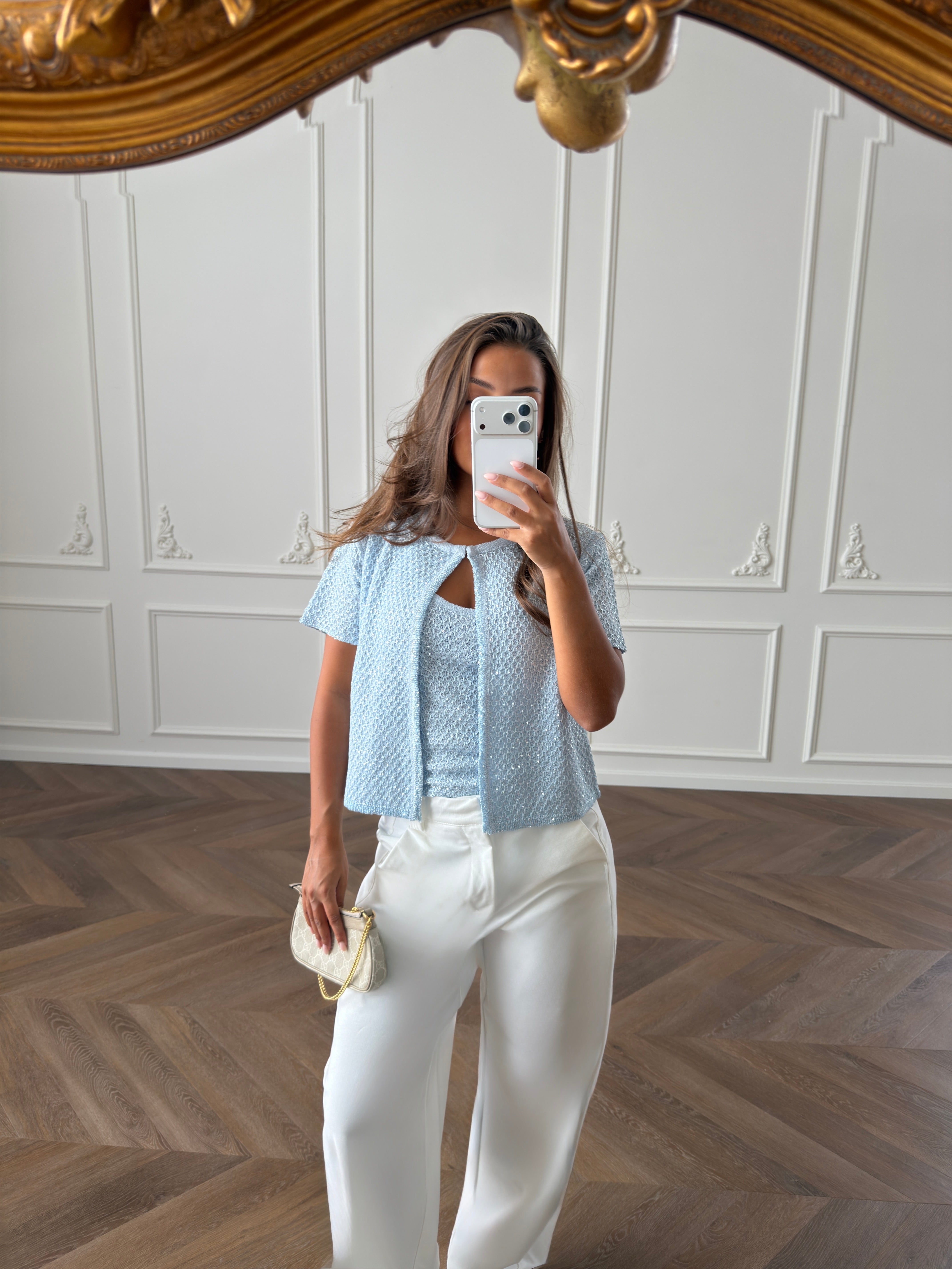 Midnight Sparkle Top Set - Light Blue-1