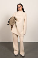 Modest High Neck Set - Beige