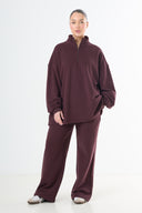Oversized Cotton Tracksuit - Bordeaux