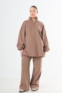 Oversized Cotton Tracksuit - Camel