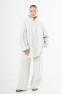 Oversized Cotton Tracksuit - Light Grey