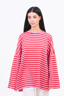 Oversized Long-Sleeved T-shirt - Candy Stripe