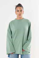 Oversized Long-sleeved T-shirt - Mint