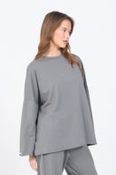 Oversized Long-sleeved T-shirt - Grey