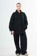 Oversized Cotton Tracksuit - Black
