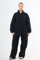 Oversized Cotton Tracksuit - Black