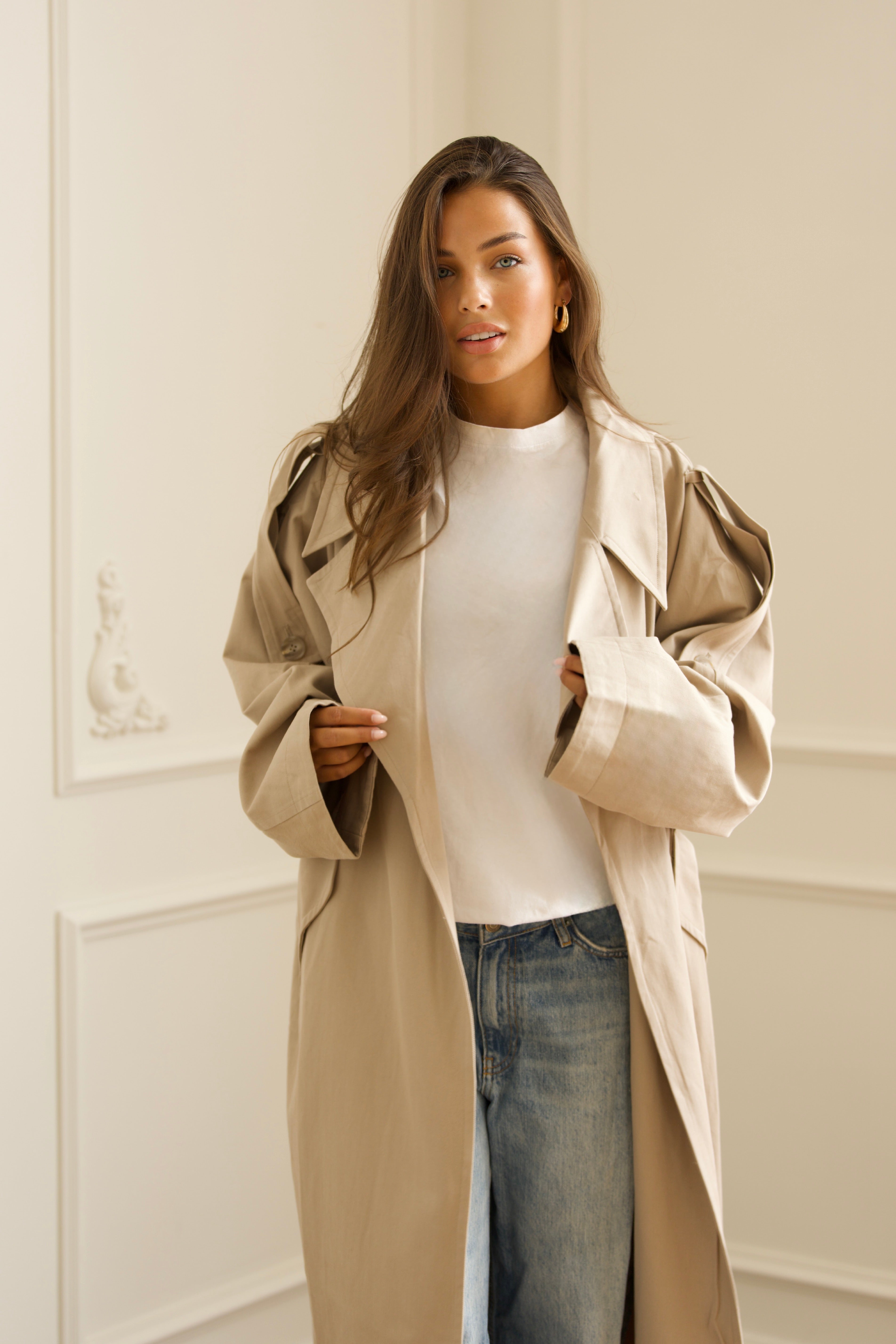 Oversized Trenchcoat - Beige-6