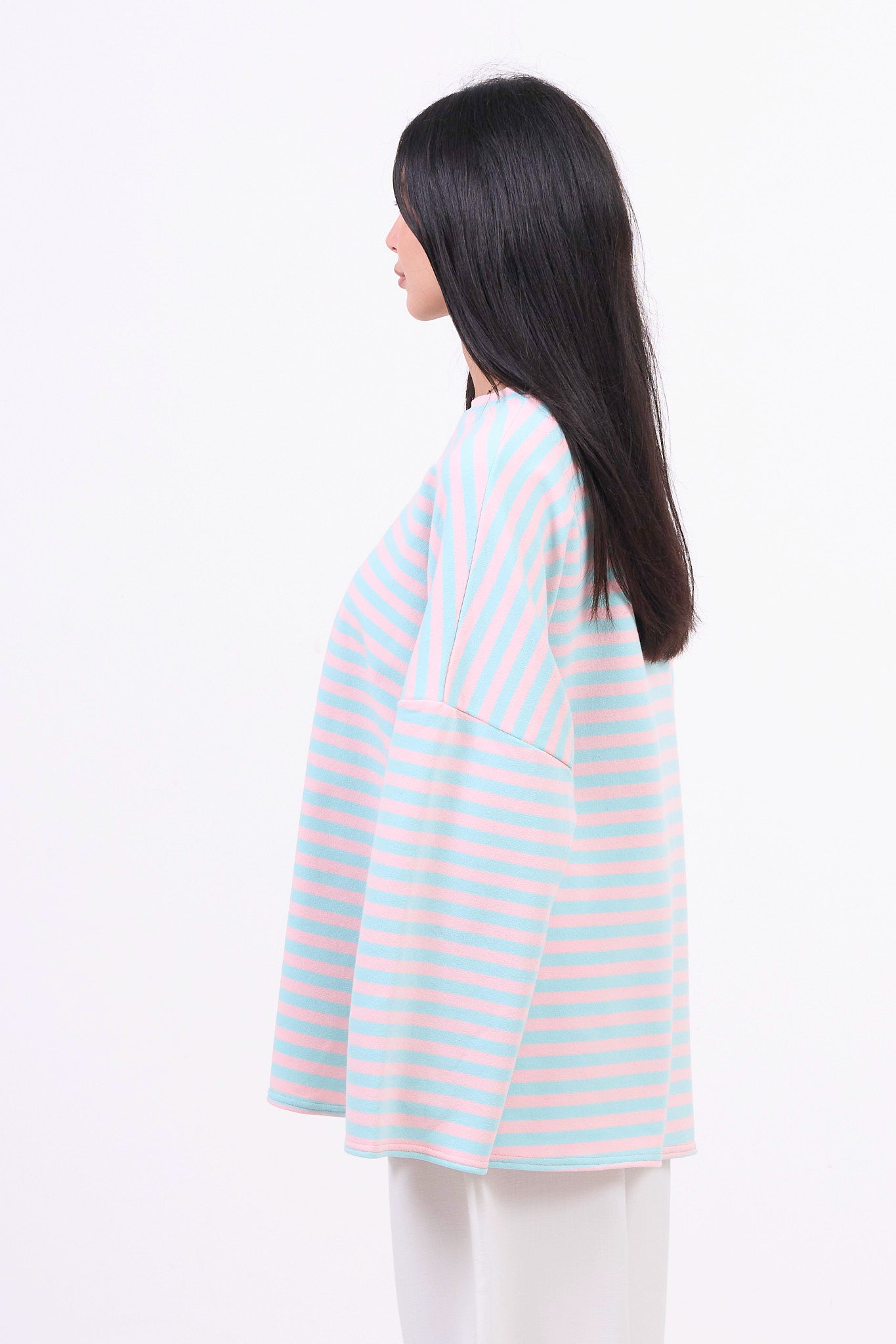 Oversized Long-Sleeved T-shirt - Bubbelgum-3