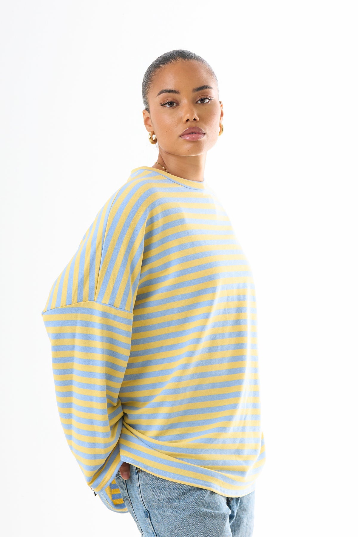 Oversized Long-Sleeved T-shirt - Seaside Sun-1