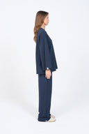 Relaxed Wide-Leg Pants - Navy