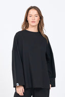 Oversized Long-sleeved T-shirt - Black