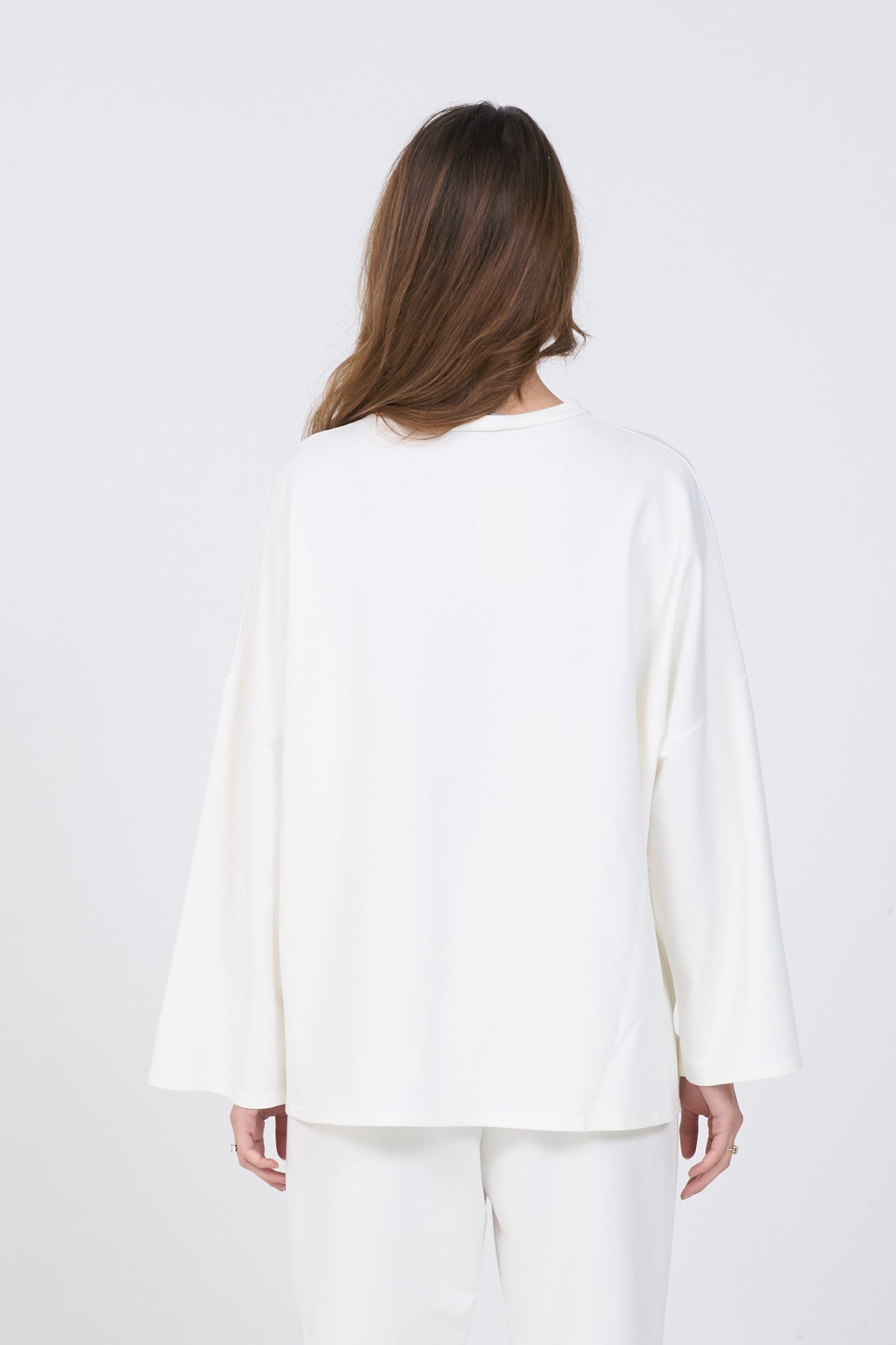 Oversized Long-sleeved T-shirt - Off White-5
