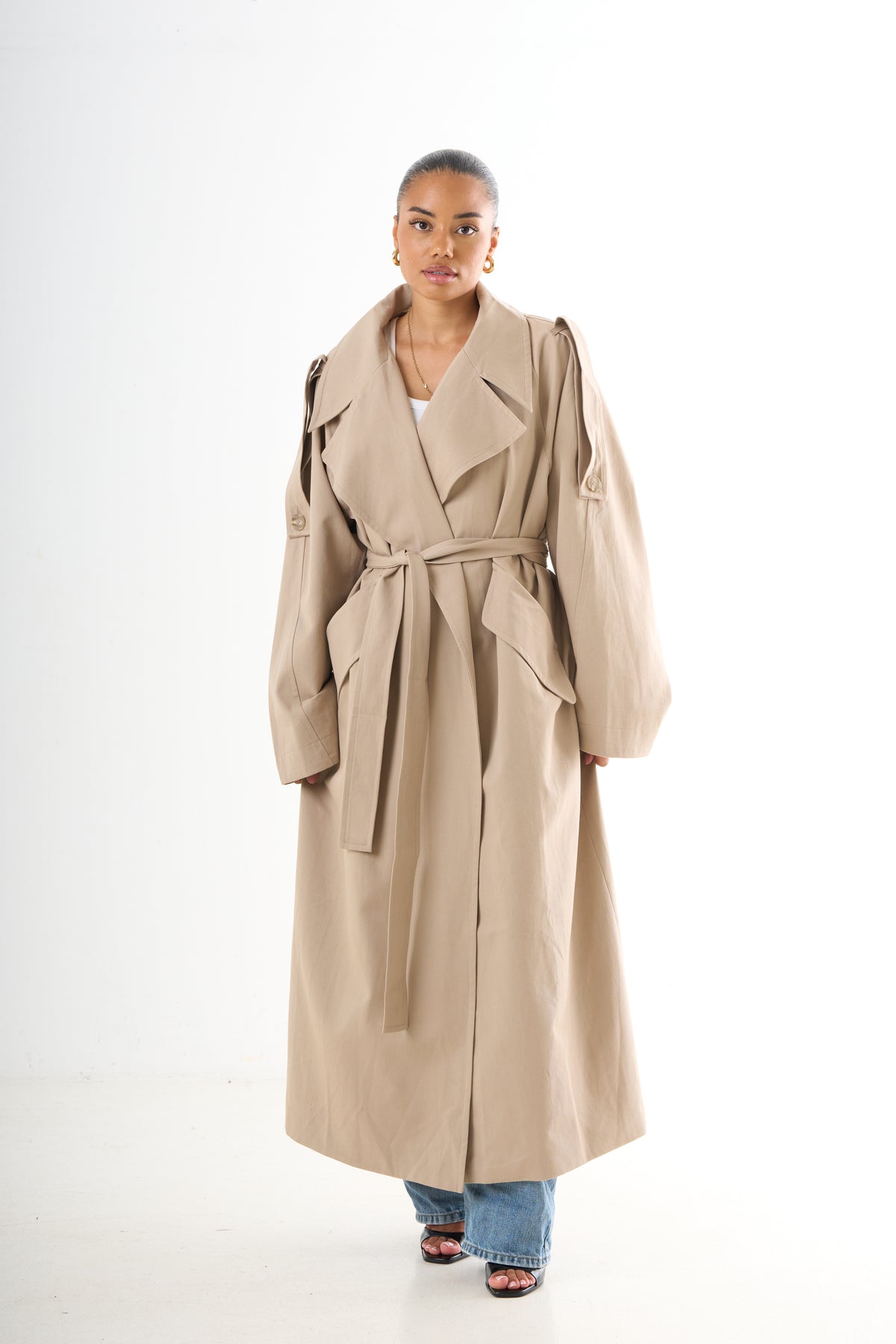 Oversized Trenchcoat - Beige-9