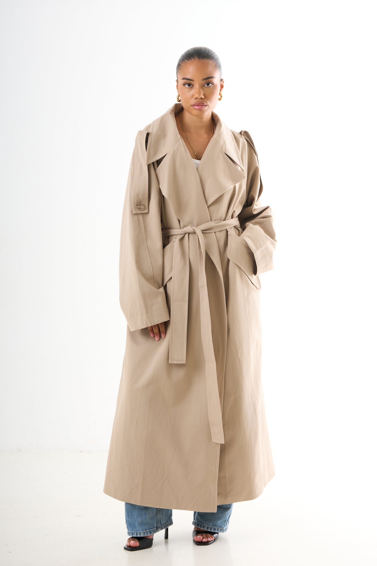 Oversized Trenchcoat - Beige-10
