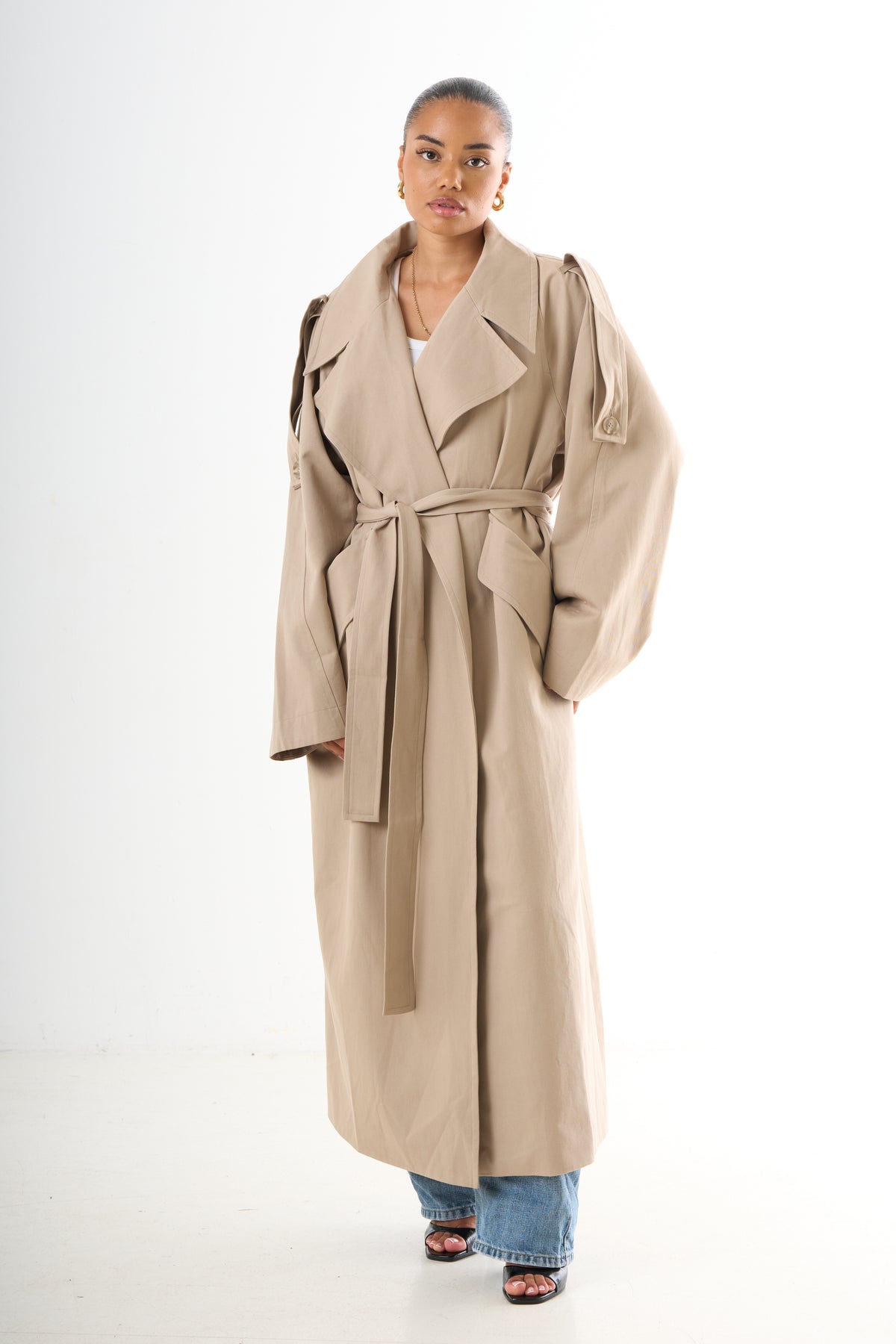 Oversized Trenchcoat - Beige-11