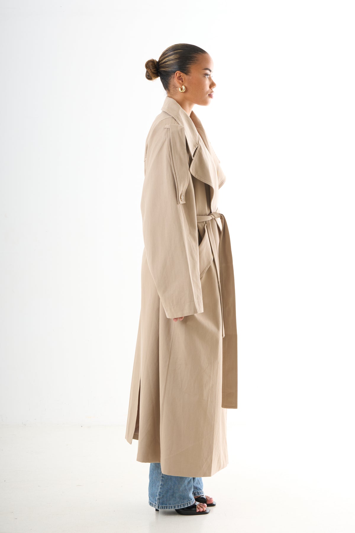 Oversized Trenchcoat - Beige-12