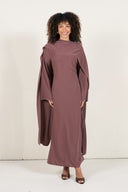 Pearl Dress With Cape - Dusty Rose