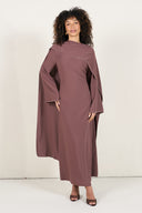 Pearl Dress With Cape - Dusty Rose