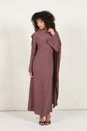 Pearl Dress With Cape - Dusty Rose