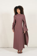 Pearl Dress With Cape - Dusty Rose