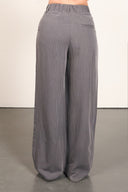 Pinstripe Wide Leg Pants – Grey