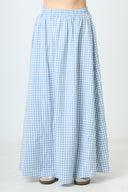 Plaid Maxi Skirt - Blue