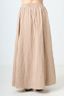 Plaid Maxi Skirt - Orange