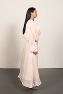 Pleated Elegance Maxi Dress - Light Beige