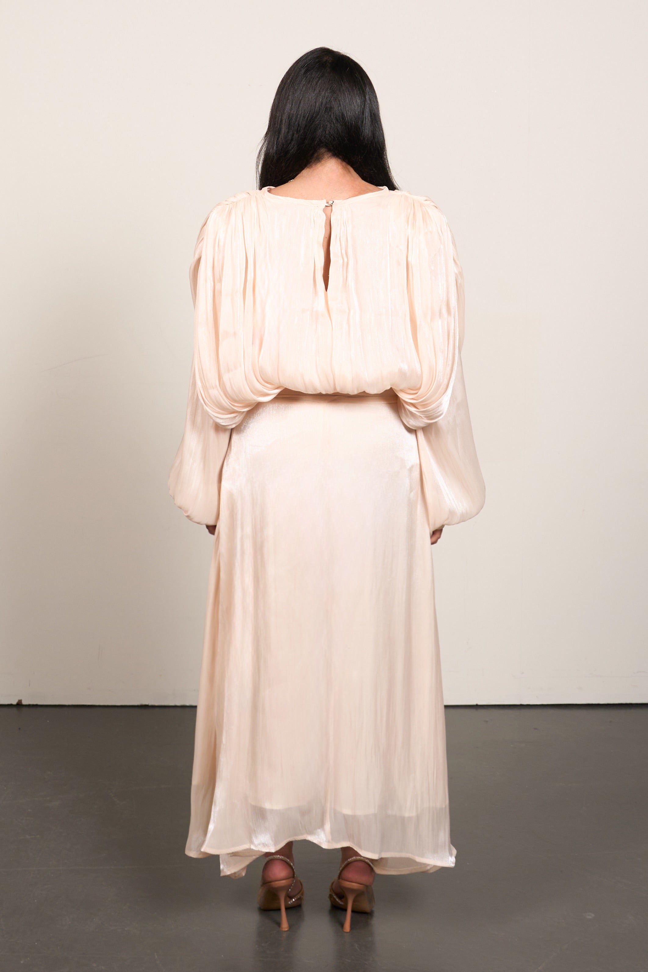 adrianna papell beige dress Asymmetrical Beige Maxi Dress main image 1