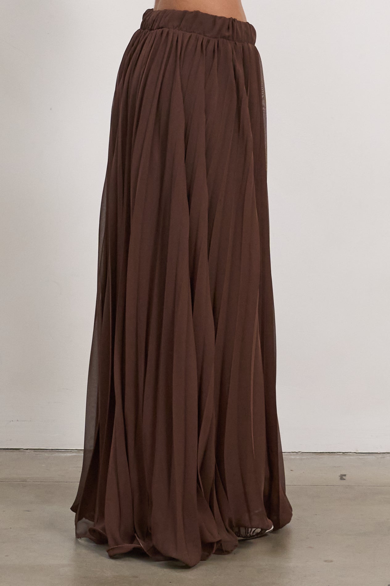 Plisse Skirt - Brown-3