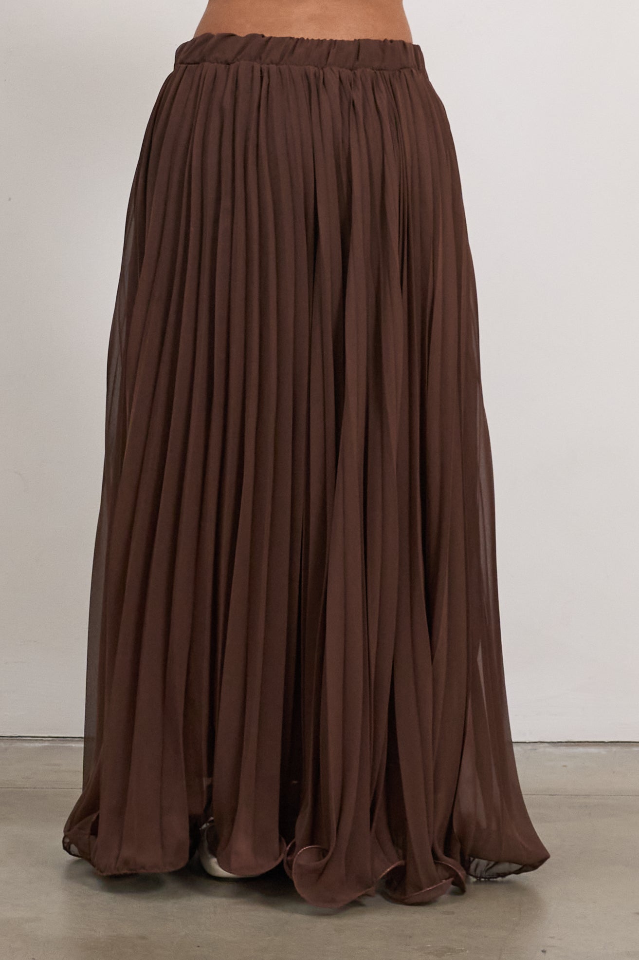 Plisse Skirt - Brown-4