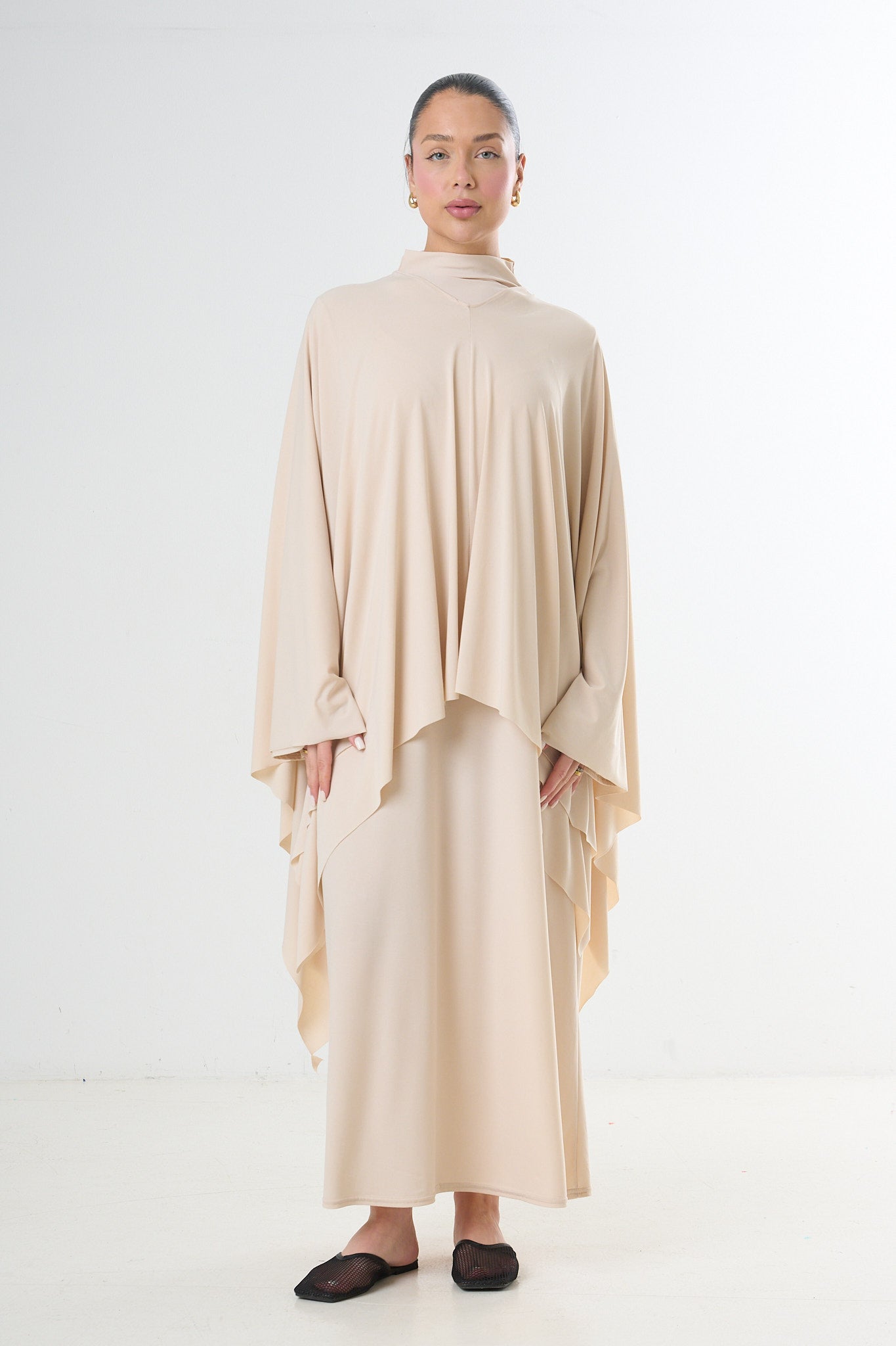 Poncho Premium Jersey Set - Light Beige-1
