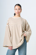Premium Longsleeve Striped - Taupe