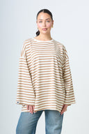 Premium Longsleeve Striped - Taupe